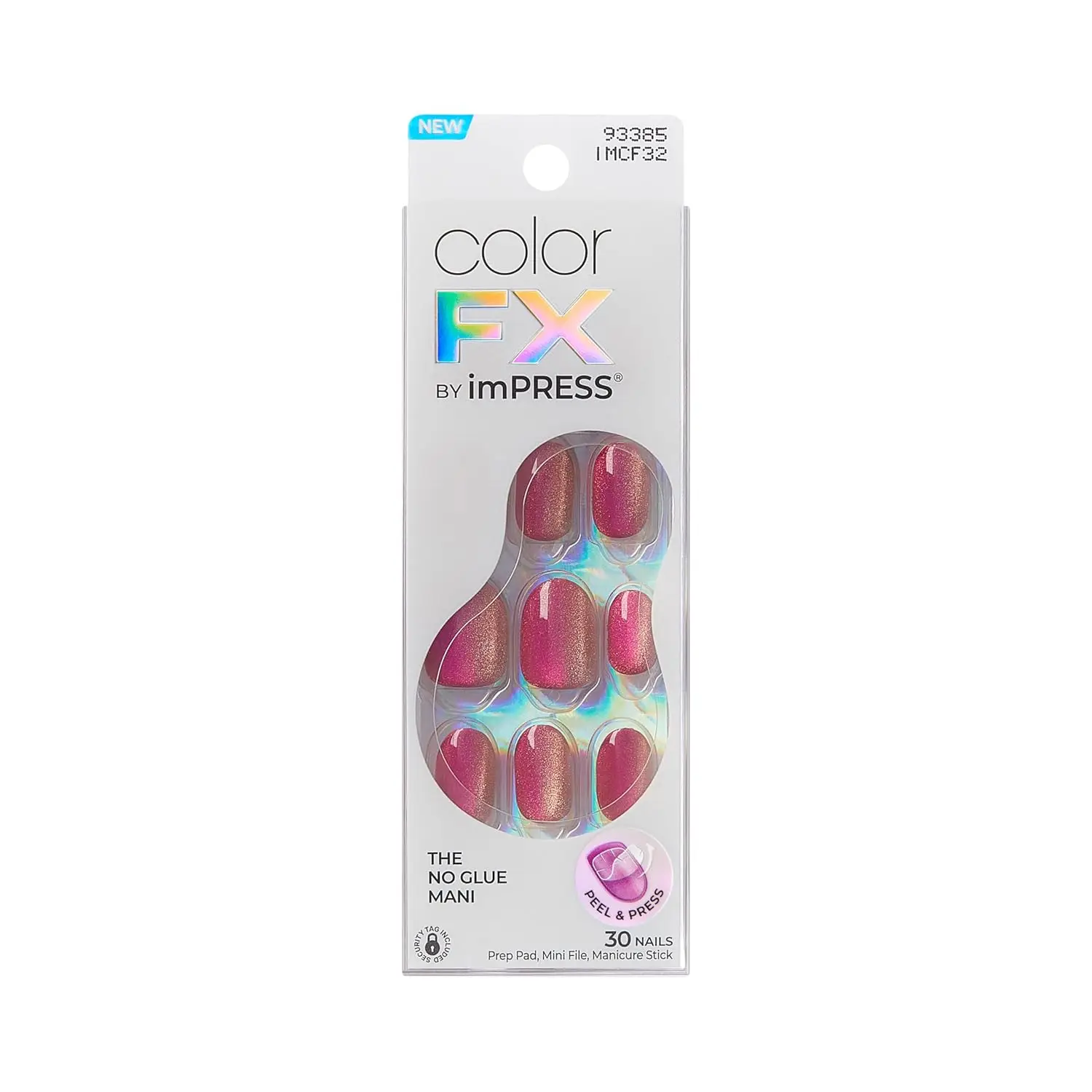 

Press On Nails, Pink Short Oval, 30pcs No Glue Manicure Kit with Prep Pad & File