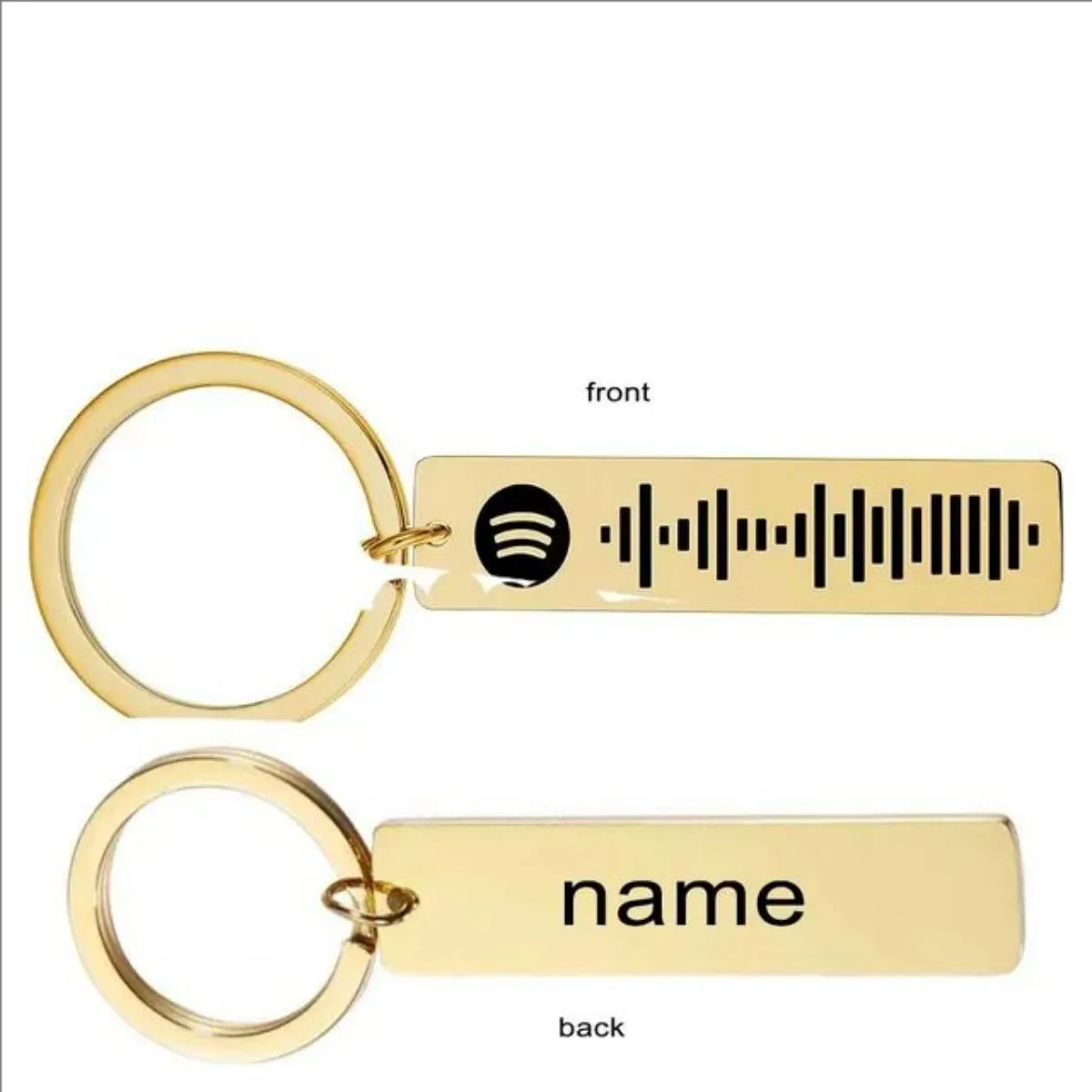 Personalized Code Keychain Engraved Name Song Music Keyring Scannable Song Key Ring Chain Holder Gift For Couple