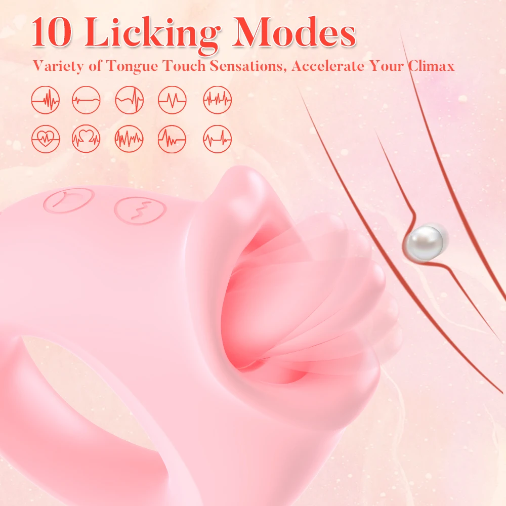Realistic Tongue Vibration Ring 10 Speed Licking Toy USB Rechargeable Quiet Waterproof G-spot StimulatorRelaxing moment view 2
