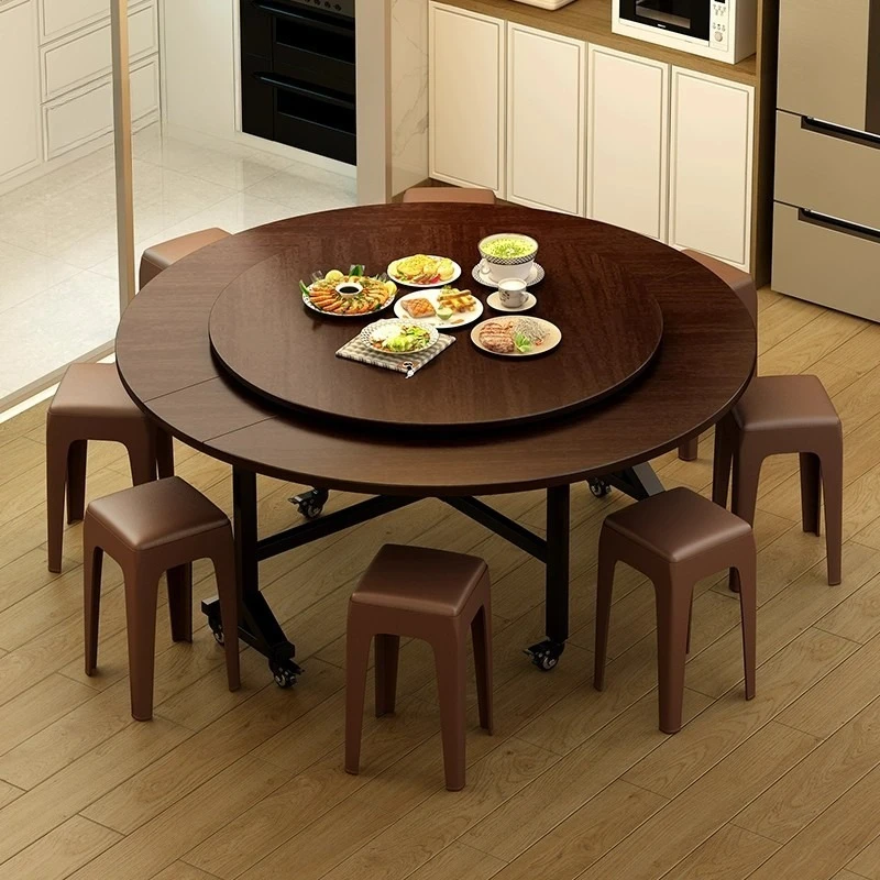 

Folding Round Dining Set Household Turntable 12–15 People Large Capacity 2026 New Foldable Dining Furniture