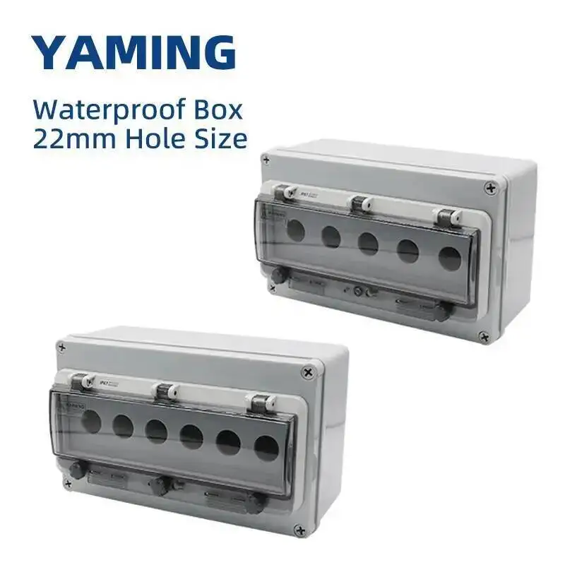 5/6/7P Outdoor Plastic Waterproof IP67 Button Switch Box With Protective Cover Power Control Protection