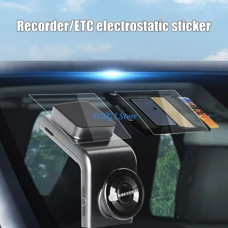 37JE Cling Barrier Sheets, Clear PET Windshield Mounting Film for Toll Pass Transponders and Driving Recorders, 10 Pack