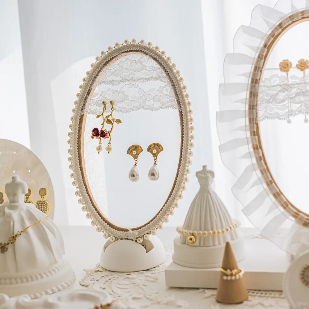 

Wooden Frame Embroidery Lace Earrings Stand Flower Macrame Ear Studs Holder Pearl Plaster Base Jewelry Display Rack