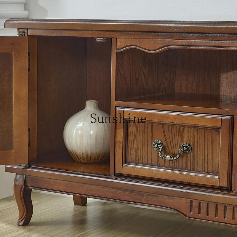 American solid wood TV cabinet, bedroom video cabinet, simple, living room, small and medium-sized apartment, storage storage