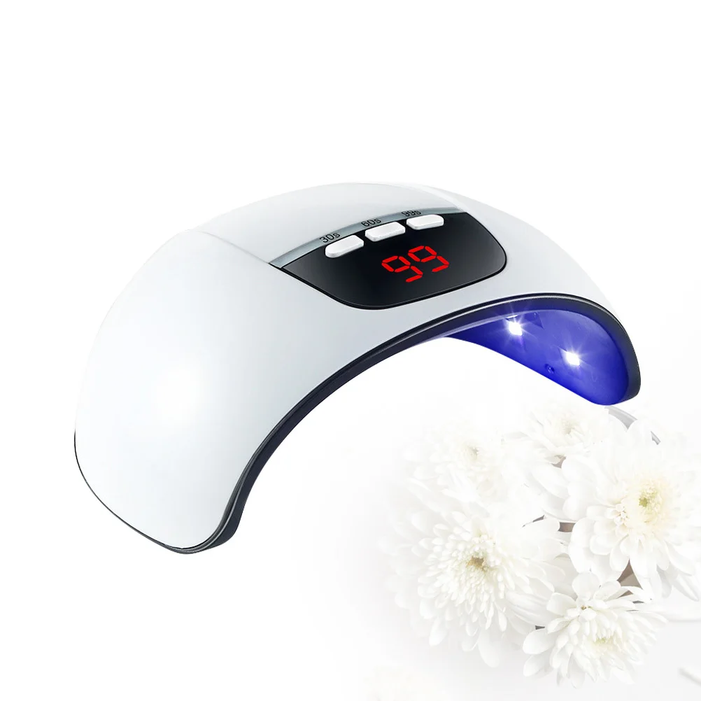 54w uv led lâmpada do prego profissional cura gel secador sensor automático 3 configurações de temporizador display led para salão de beleza uso doméstico branco