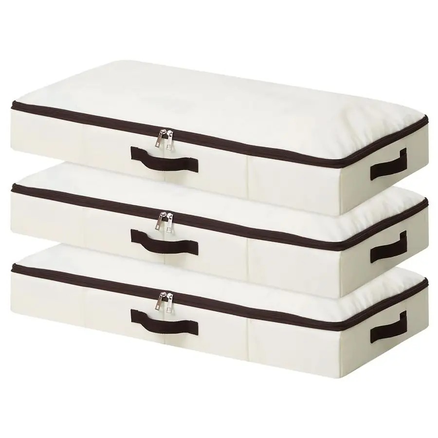 

Набор из 3-х контейнеров для хранения и организации дома с прочными боковыми стенками и дном, сверхпрочные, устойчивые к разрывам и истиранию, идеально подходят для