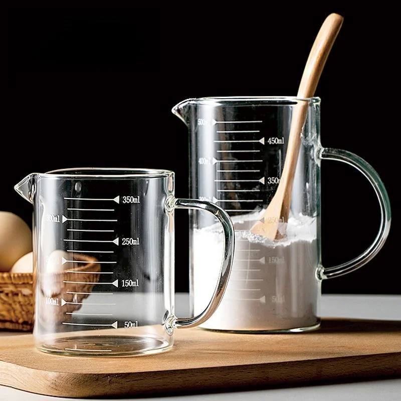 Heat Resistant Glass Liquid Measurement Cup Kitchen Baking Tool with Scale Milk Cup Can Be Used in Microwave Oven Water Cup