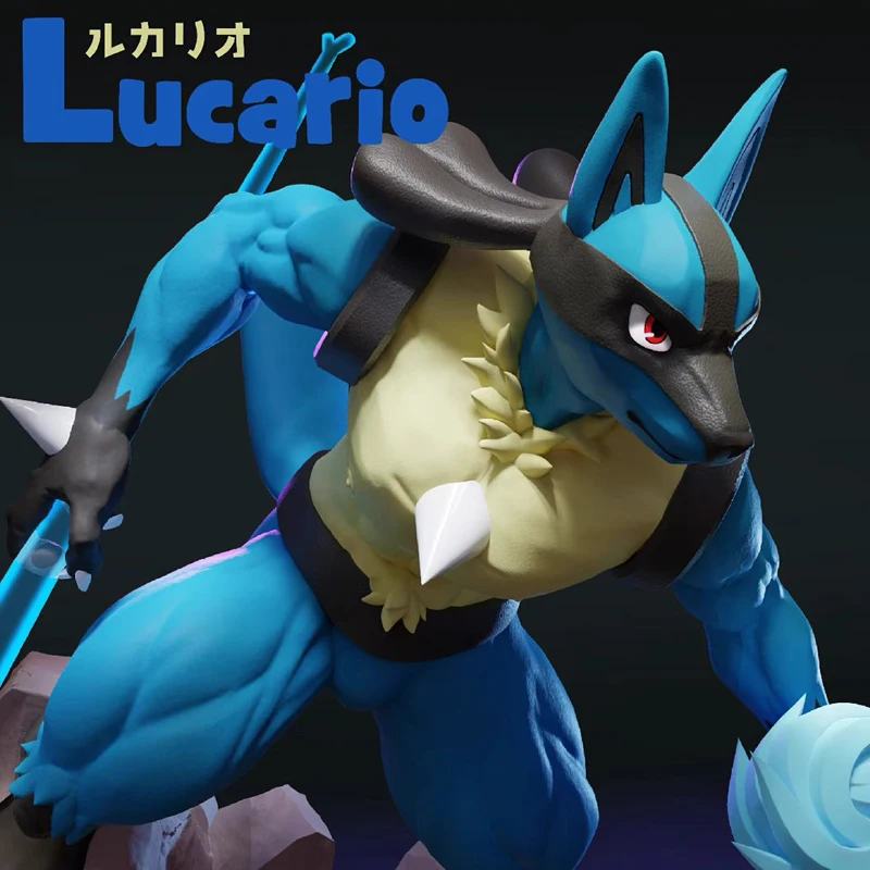 Digimon Adventure Animation Tisch und Statue Lucario Evolution Group Gk Figur Haustier Elf Anime Modell individuelles Geschenk