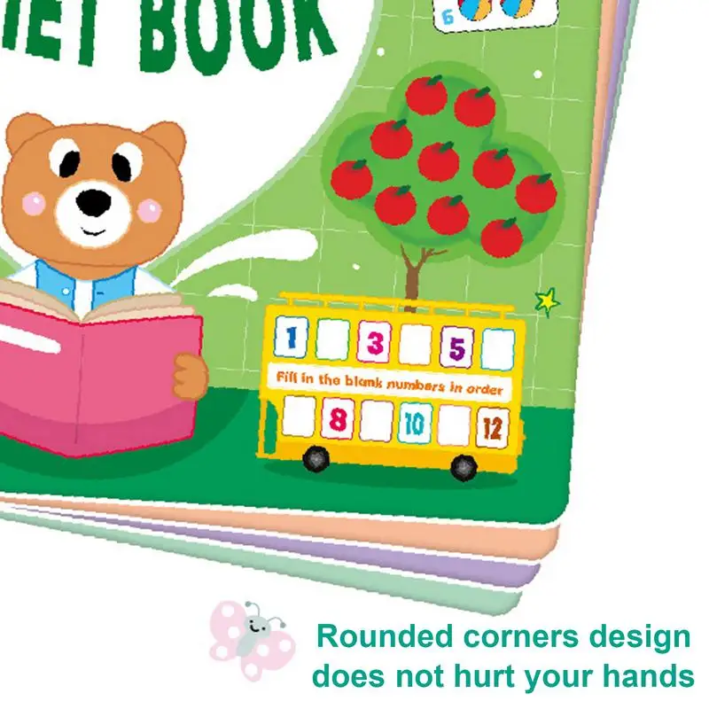 Kids Busy Book Kindergarten Educational Toy Book Sensory And Quiet Activity Book Animal Number Matching Puzzle 3-6 Years Old Kid