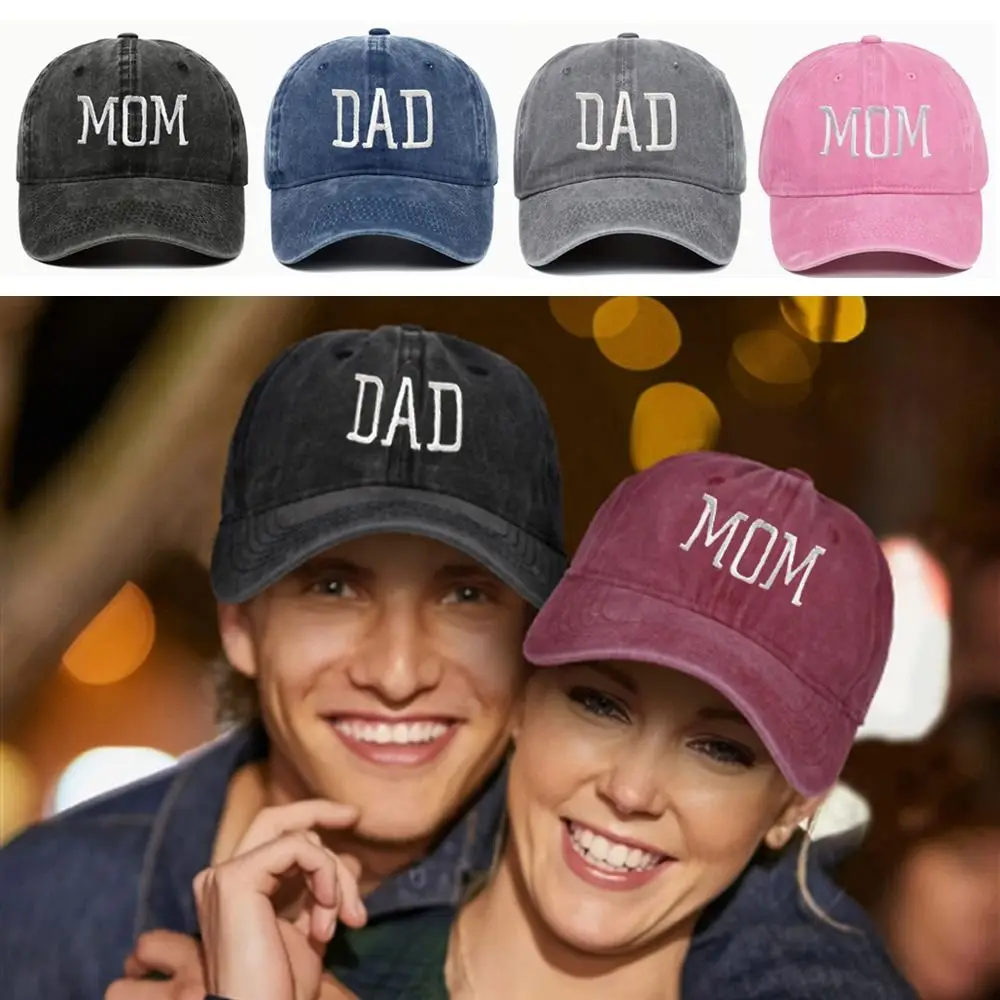 Men Women Visors DAD MOM Embroidery Baseball Caps Adjustable Hiphop Baseball Hats Vintage Distressed Faded Cap