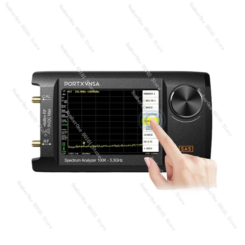 Portable 4 Inch Multifunction Handheld Spectrum Analyzer 100kHz-5.3GHz Signal Generator RF Frequency Tester LCD Display