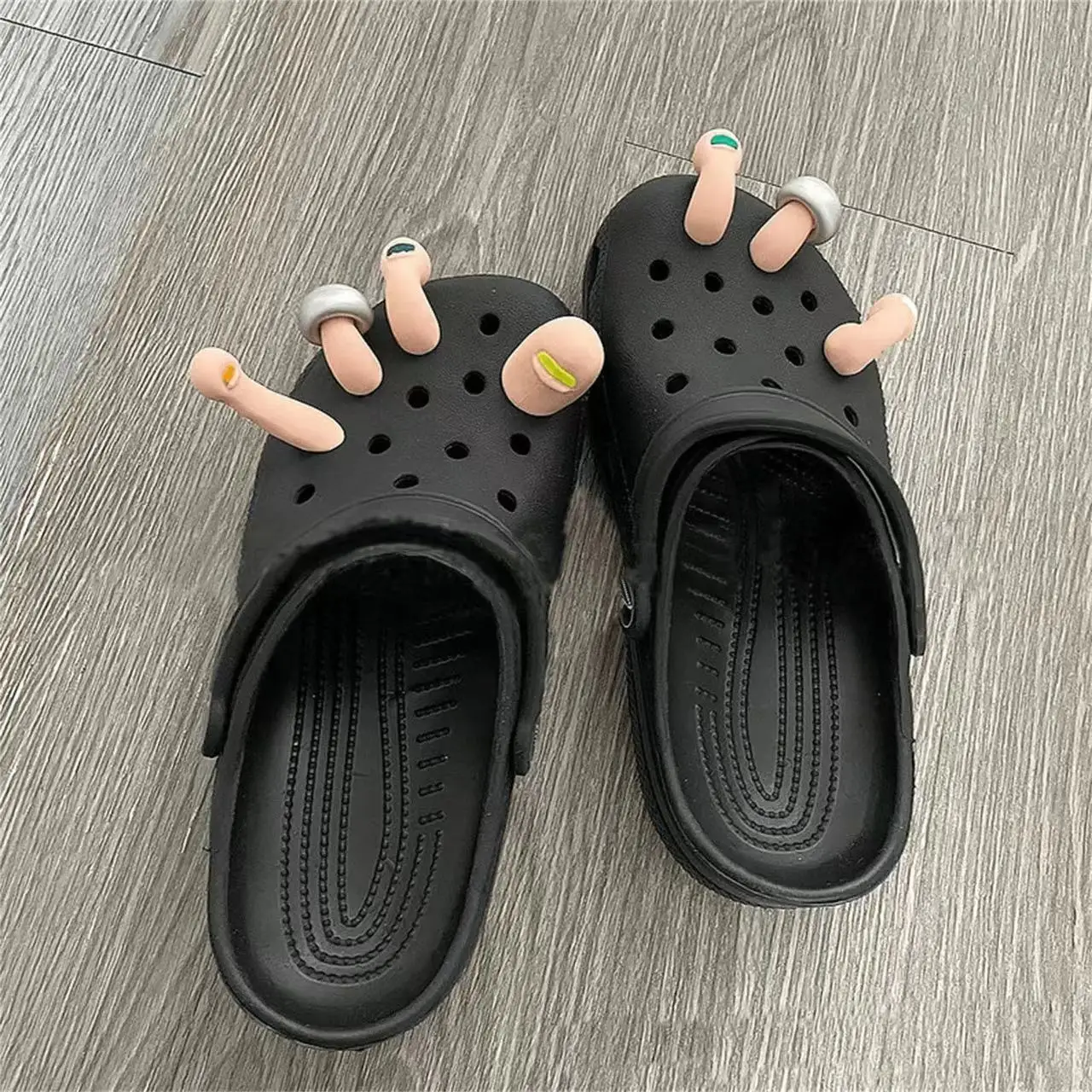 Slippers accessories Creative artificial toe toe clogs silicone accessories decorative funny