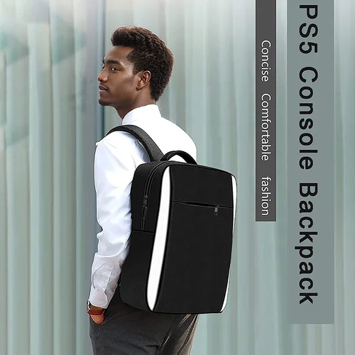 Adecuado para bolsa de almacenamiento para consola PS5, bolsa de almacenamiento para accesorios de juegos PS5, mochila para consola PS5, mochila portátil para salir