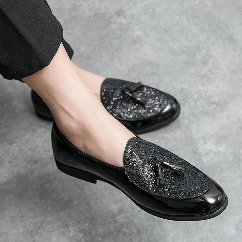 Tassel leather shoes for men pointed Korean version of the trend of a slip-on men's shoes high-grade sense of fashion shoes