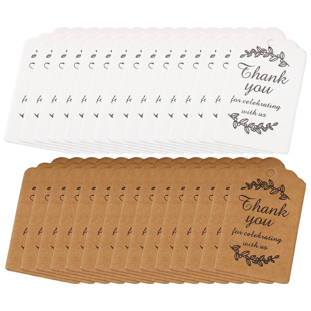 200 قطعة من بطاقات الهدايا شكرًا لك ملصقات الحفلات الورقية المحمولة خفيفة الوزن لتزيين الحرف اليدوية وبطاقات العمل للهدايا