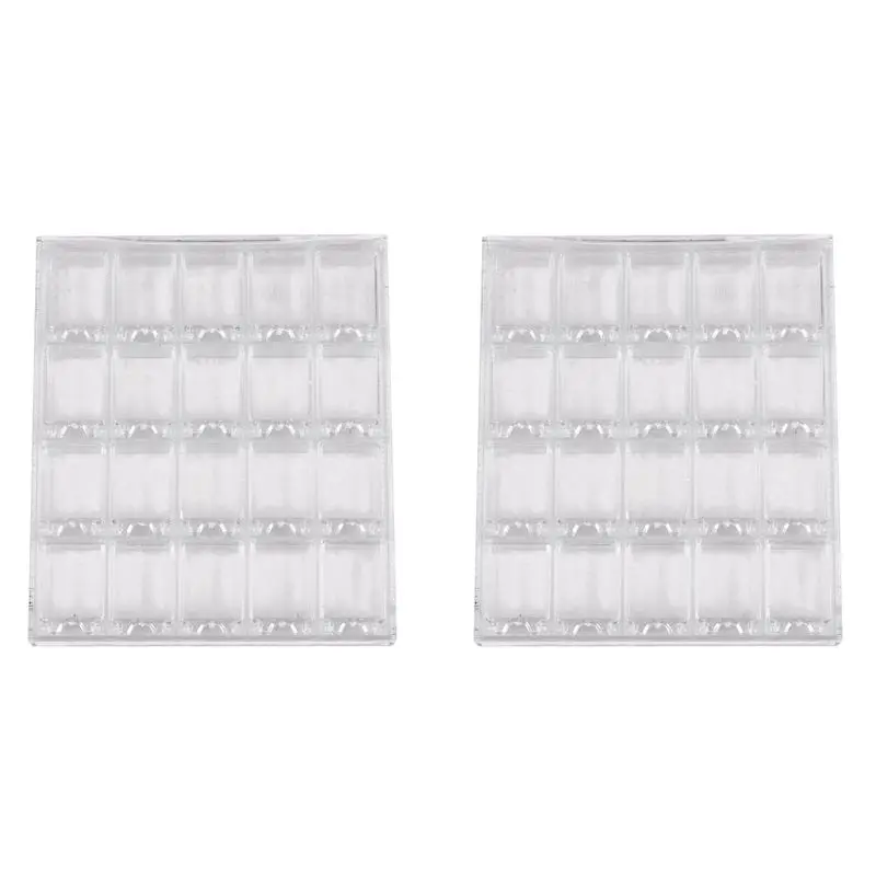 Beauty 2X 20 Girds Acrylic Makeup Organizer Nail Art Storage Box Clear Display Case Organizer Holder Transparent