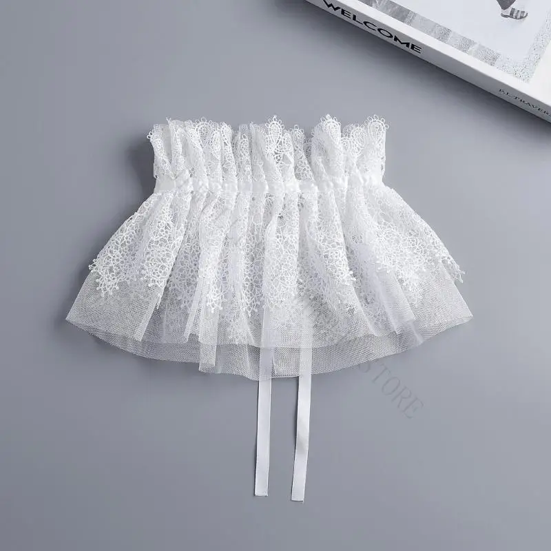R7UF Detachable Mesh Lace Neck Collar False Collar for Blouse Sweater Dress Outfit