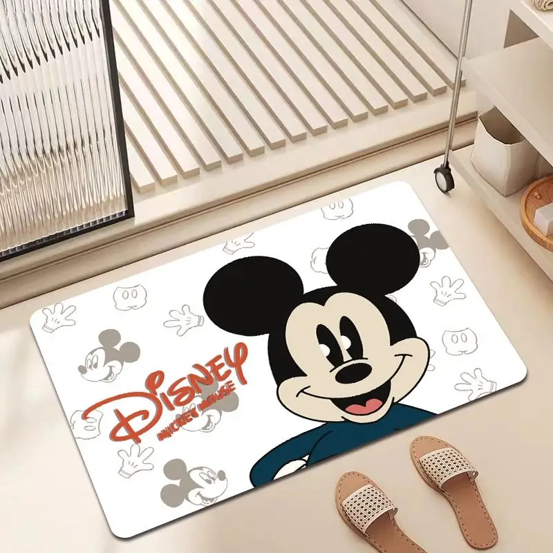 MINISO Disney Mickey Mouse Bath Door Mat Super Absorbent Bathroom Non Slip Entry Carpet Bedroom Home Decor Floor Waterproof Rug