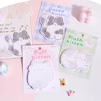 Cute Cat Shape Cartoon Sticky Notes Adhesive Memo Pad Stationery for Office School Supplies Junk Journal Decoration