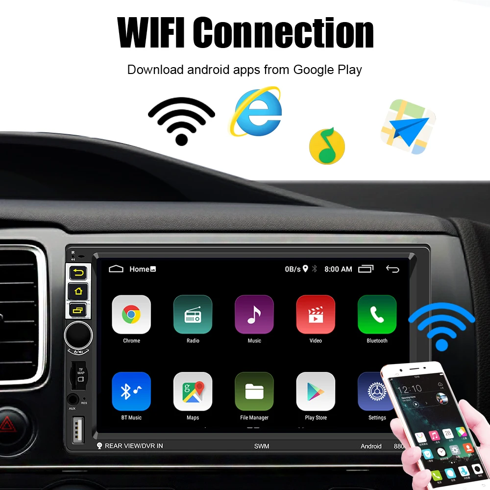 Car Audio MP5 Android Player Autoradio 7 Inch Screen FM Transmitter Media Video Display GPS Bluetooth WIFI Auto Radio Universal