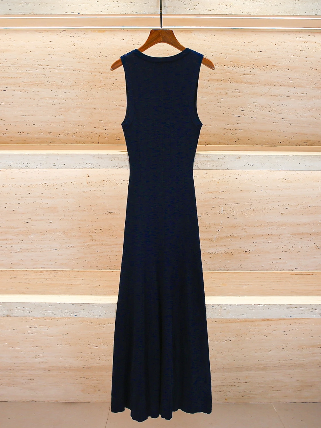 Wiosna 2025 Elegancka damska długa kamizelka z dzianiny typu U-Ne, sweter, prosta, do pracy, z wysokim stanem, z włókna poliestrowego.