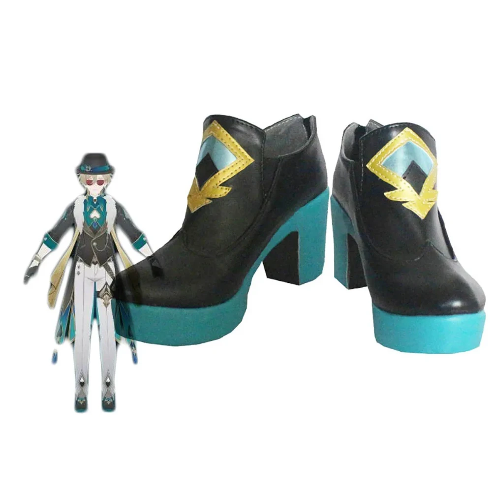 

Honkai Star Rail Aventurine Cosplay Boots Custom Made Leather Shoes Unisex Any Size Costume Footwear