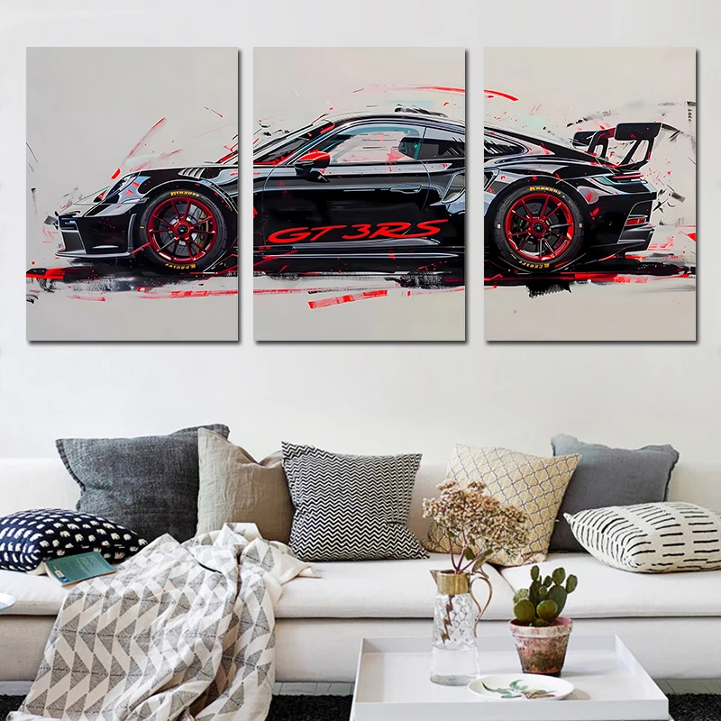 

3Pcs Supercar Posters Watercolor Cars Print Famous Cars Canvas Painting Wall Print Picture Living Room Home Decor Birthday Gift