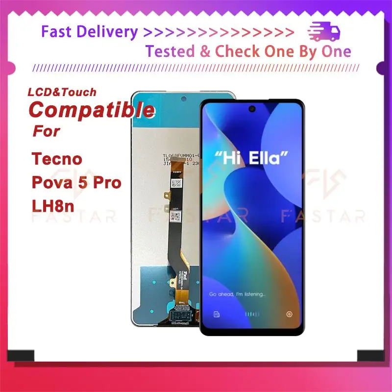 

LH8N 6.78"Original For Tecno Pova 5 Pro LH8n LCD Display Touch Digitizer Assembly Replacement Phone Screen Tecno Pova 5Pro lcd