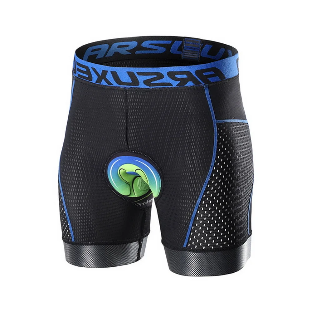 ARSUXEO Men Cycg 5D Gel Pad Shockproof MTB Bike Mountain Bicycle Shorts Riding Underwear Breathable Quick Dry