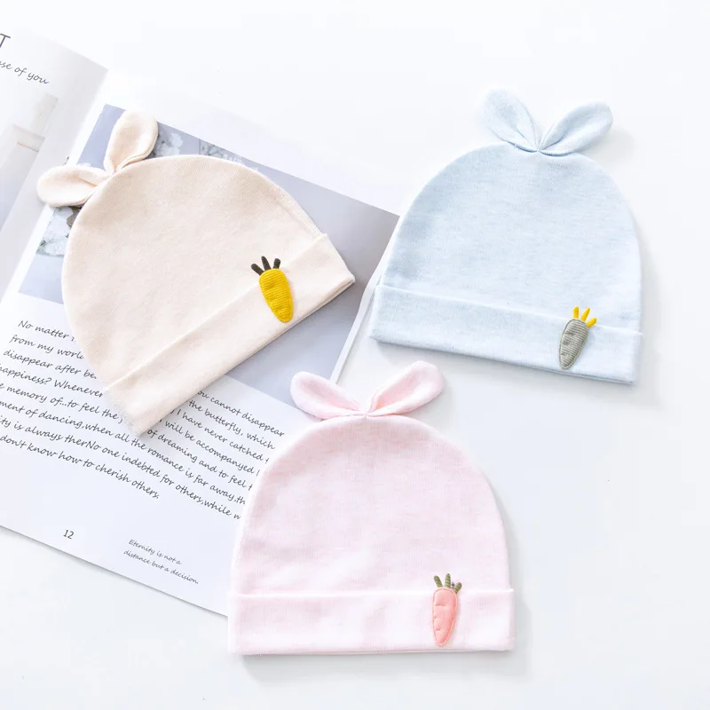 

Newborn Boneless Rabbit Ear Cap - Double-Layer 100% Cotton Cute Soft Infant Headwear for Spring Autumn Baby Photography