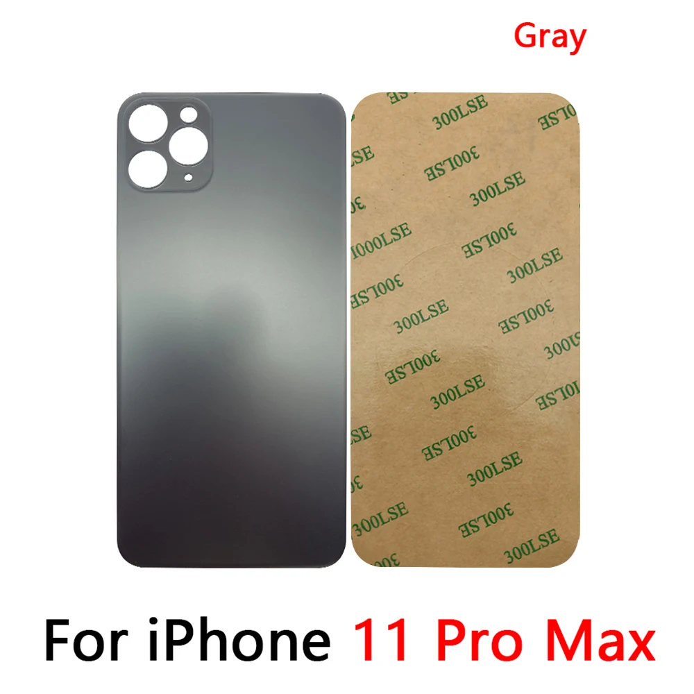 Big Hole NEW Replacement For IPhone 11 Pro Max Battery Cover Rear Door Glass Back Housing Case with Adhesive