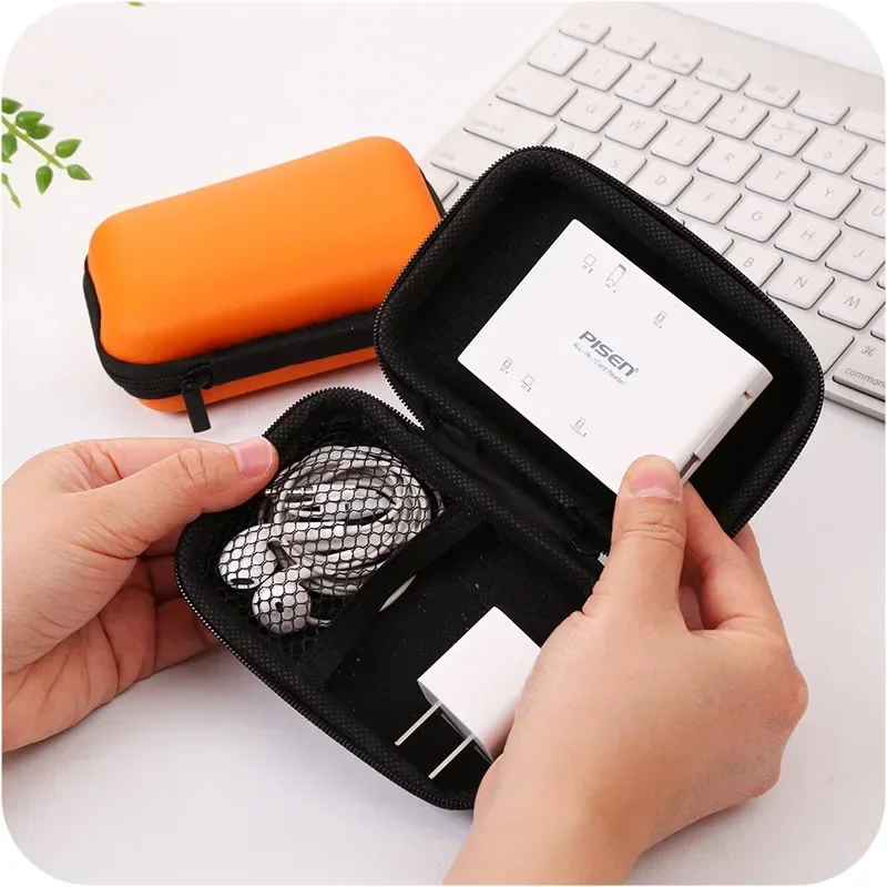 Headphones Storage Box USB Hard Case Earphone Bag Key Coin Bags Waterproof SD Card Cable Round Square Shape Earbuds Holder Box