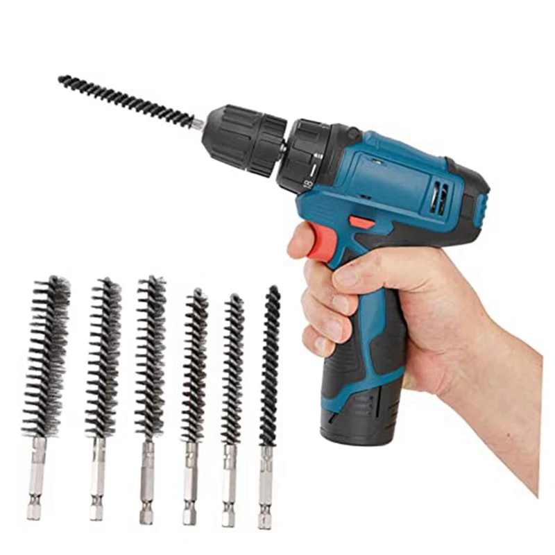 แปรงปัดขนแปรงกลมลวด12ชิ้นแปรงทำความสะอาดท่อขนาด9มม.