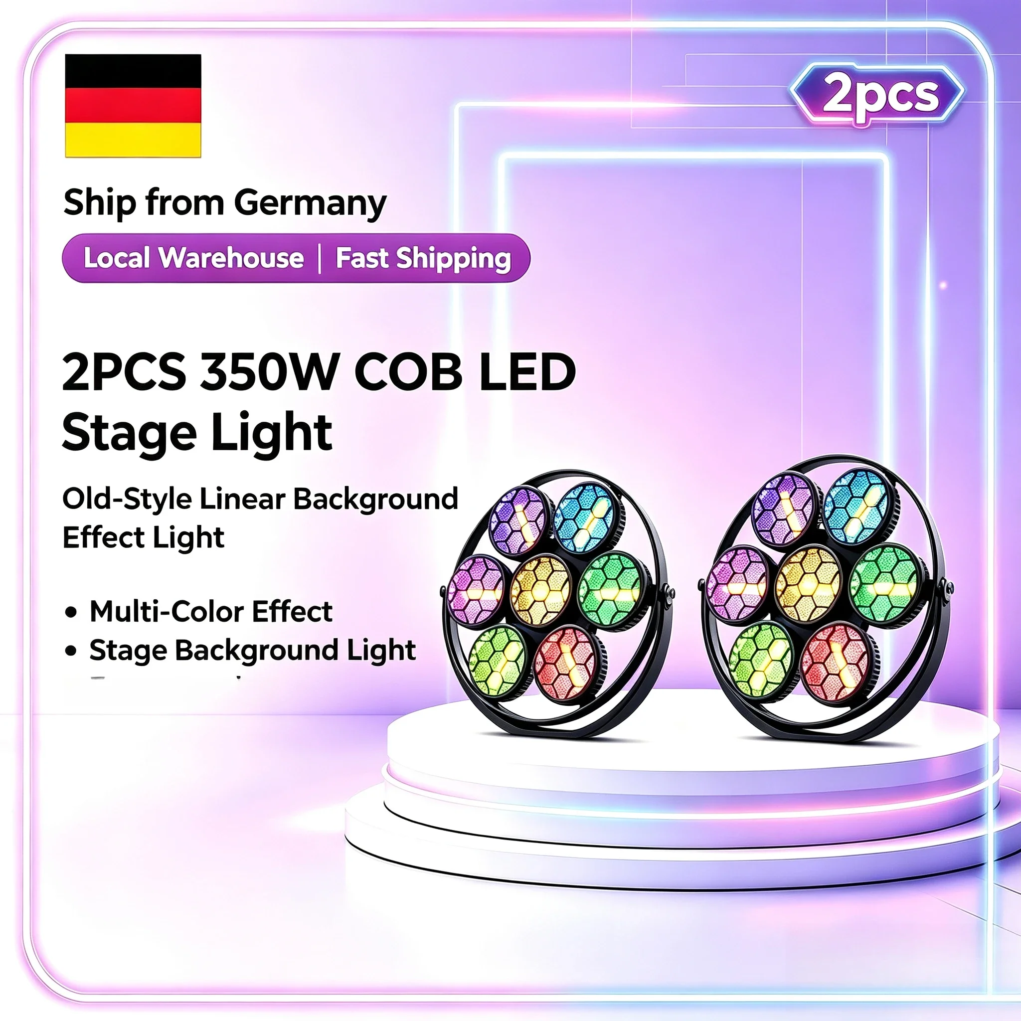 2 pezzi, lampada da palco a LED COB lineare vintage da 350 W, illuminazione professionale per effetti scenici, ideale per ricevimenti di matrimonio, spettacoli teatrali, eventi dal vivo, feste e