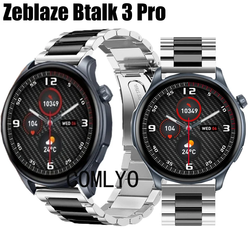 Bracelet de montre intelligente pour Zeblaze Banti3 Pro, acier inoxydable, bande métallique, ceinture pour homme