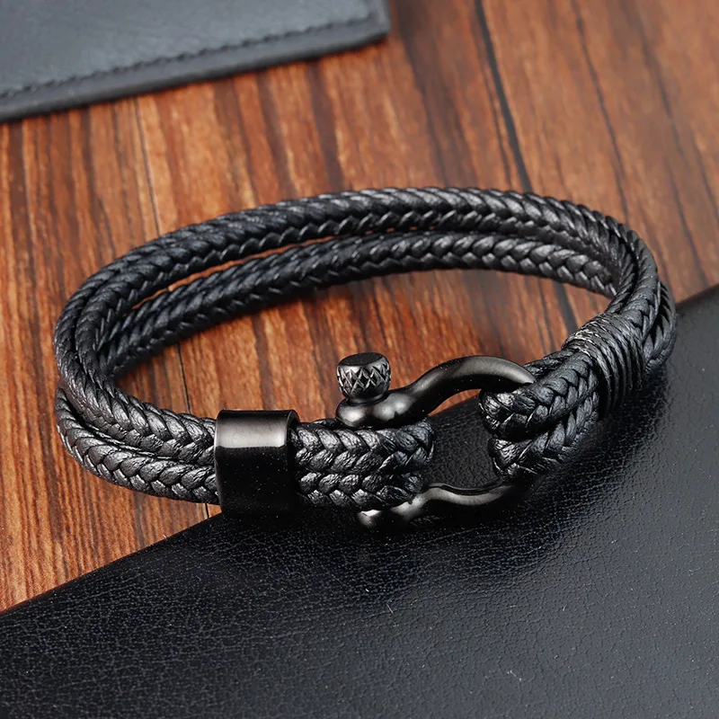 Premium Stainless Steel Jewelry Multi-layer Woven Vachette Clasp Bracelet Cheap Things Indian Jewellery Male Supplies Gift