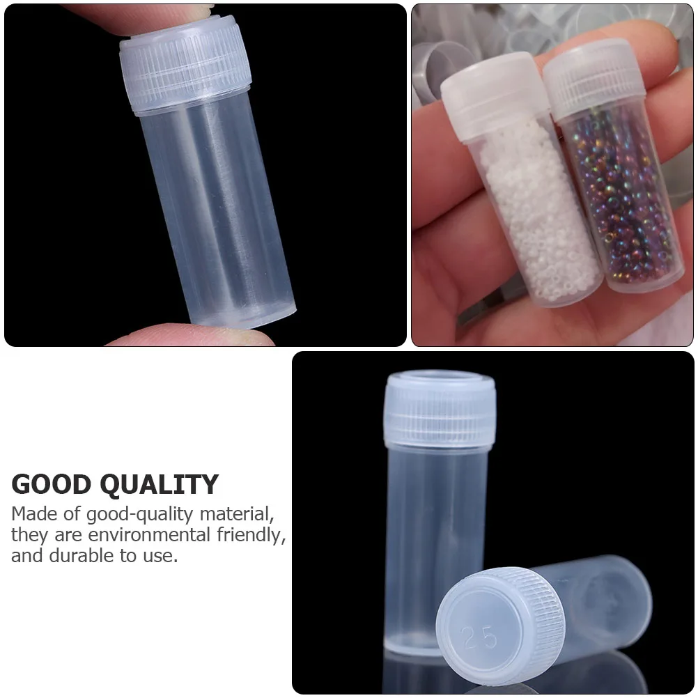 

50pcs Medicine Bottles Clear Plastic Vials Refillable Dispensing Containers Durable Transparent Sample Pill Bottle For Labs
