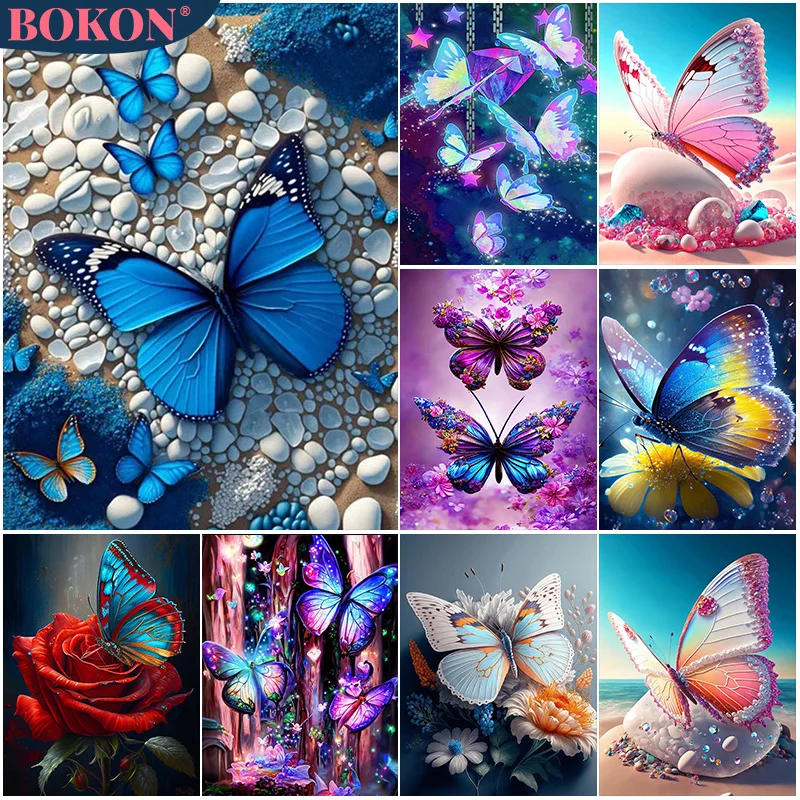 

Animal 5D Diamond Painting Colorful Butterfly Flower Full Diamond Mosaic Diamond Embroidery Kit DIY Rhinestone Home Decoration