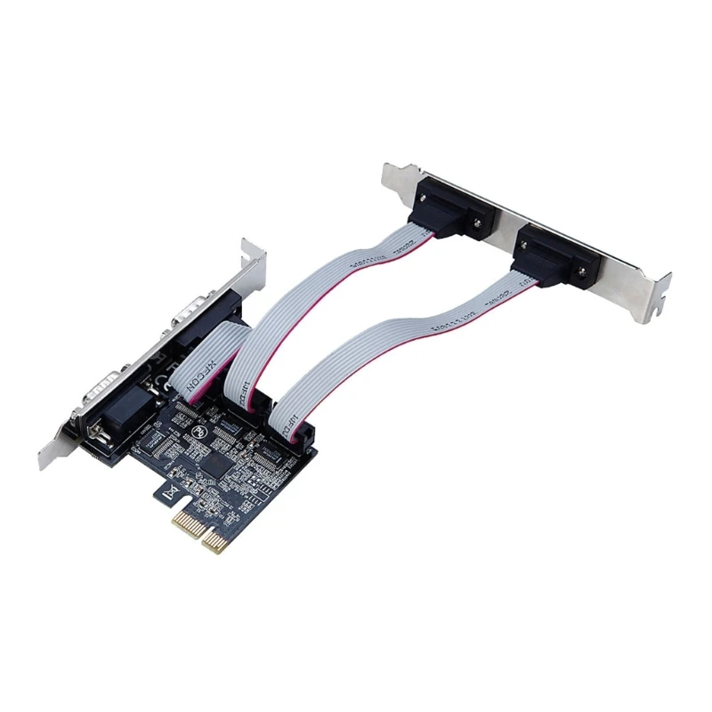 PCIE to Two Serial Port RS232 COM Port DB25 Printer Parallel Port LPTto PCIE PCIExpress Expansion Adapter Card AX99100