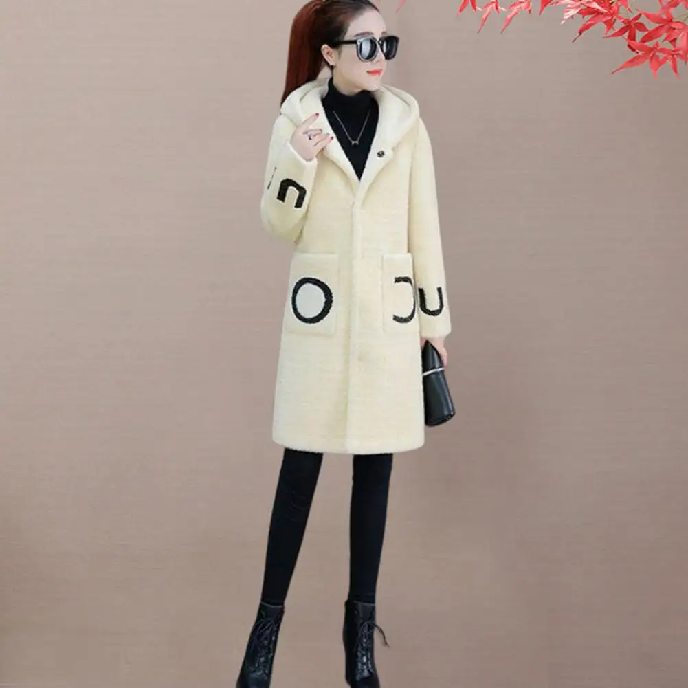 

Plush Overcoat Trendy Soft Fluffy Cardigan Winter Women Thickened Imitation Lambswool Overcoat Streetwear