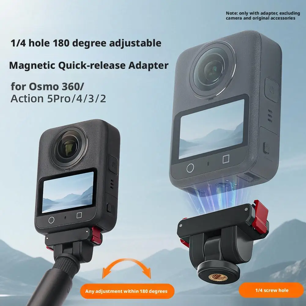 For DJI Osmo 360 Magnetic Quick Release Mount Adjustable Rotation Adapter Accessories For Quick-Switch Shooting Subject
