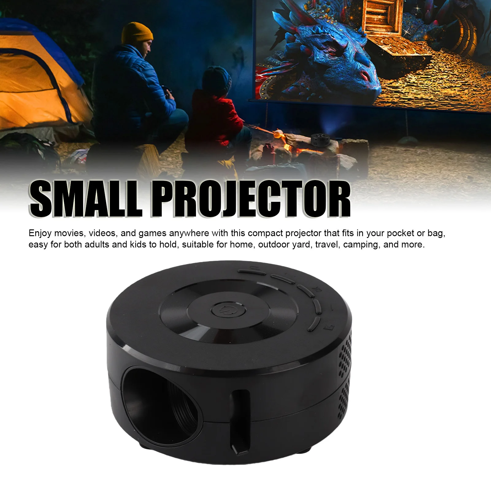 Projector Small Projector 1080P Portable Video Projector with Remote Control for Home Yard Travel Camping Small Projector