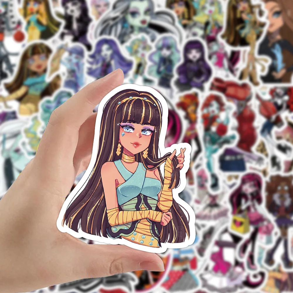 10/50PCS Monster High School Stickers Anime Graffiti Decals Girl Kids Toy DIY Suitcase Guitar Cup Phone Laptop Cartoon Sticker