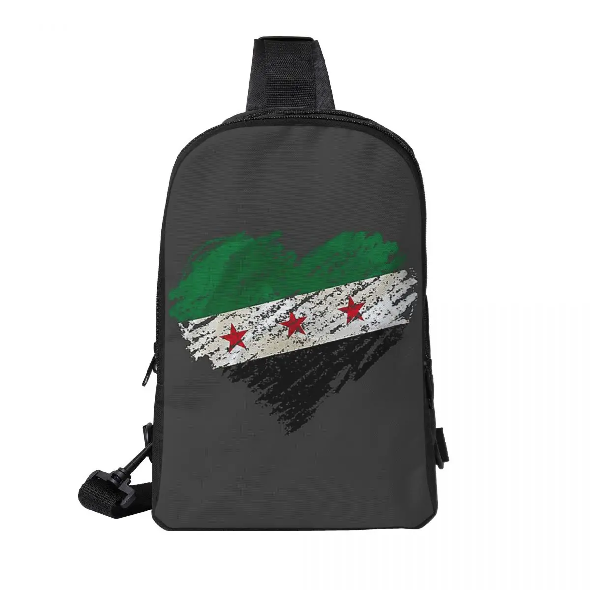 

Scribble I Love Syria Independence Flag Chest Bag Men Sling Crossbody Backpack Chest Bag Travel Hiking Daypack Shoulder Bag