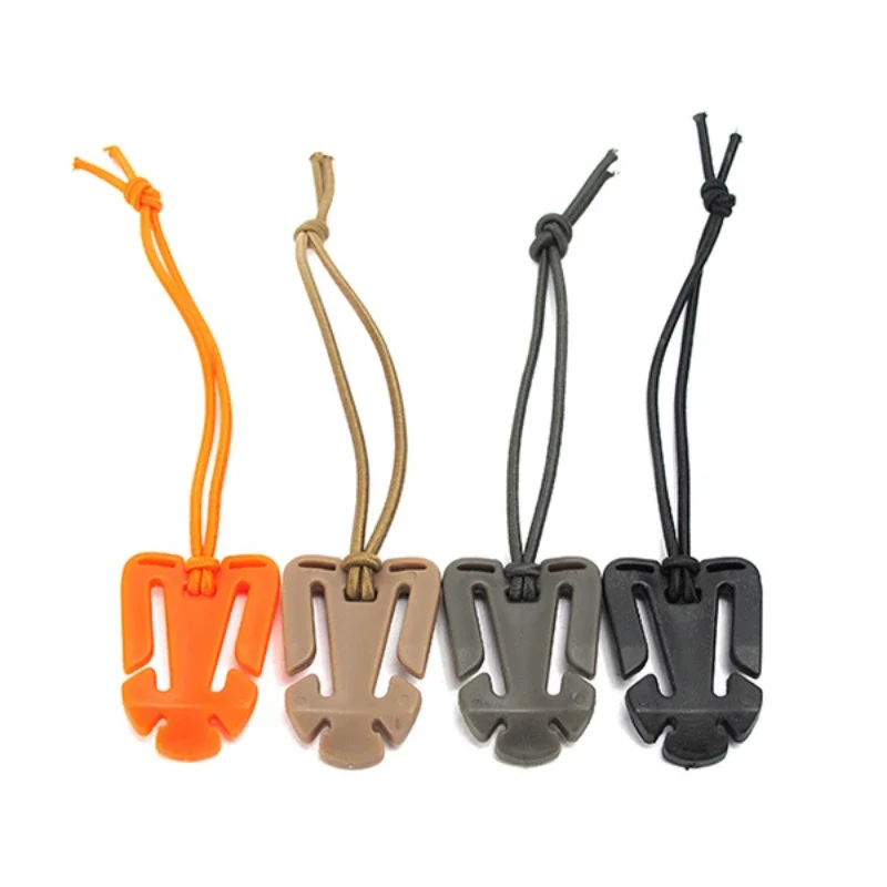 2PCS Backpack elastic rope buckle Triangle buckle molle system webbing organiser clip camping hiking storage webbing clip