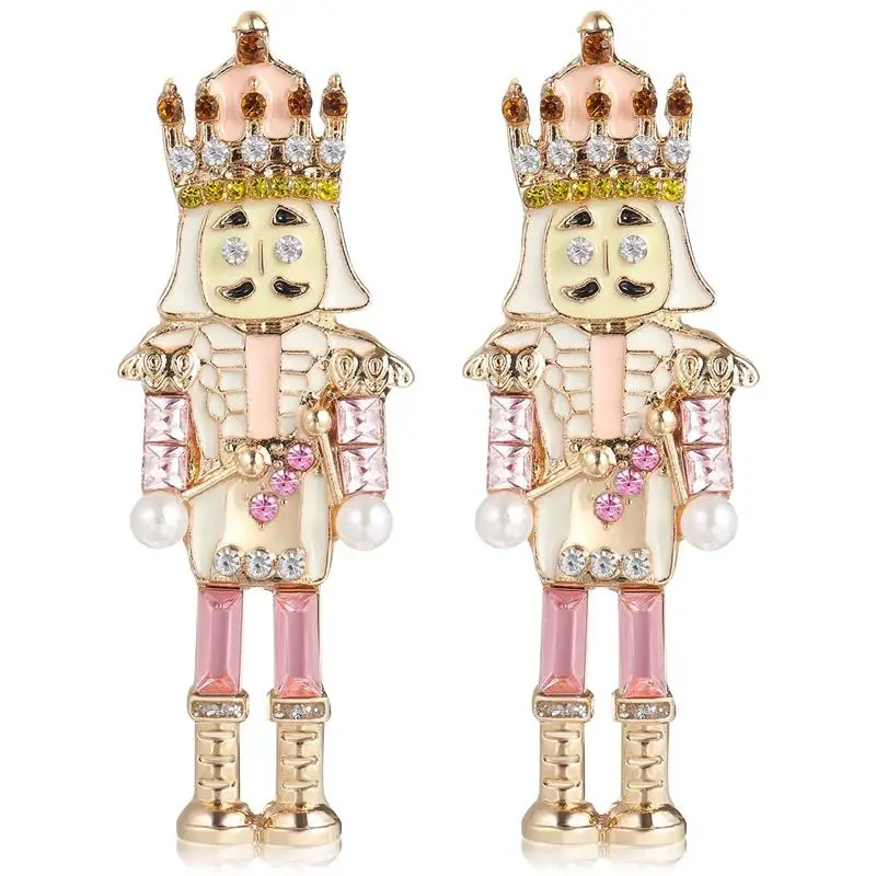  Nutcracker Earrings Teen Girl Gifts Jewlary Girls Christmas Stud Metal Xmas for Women