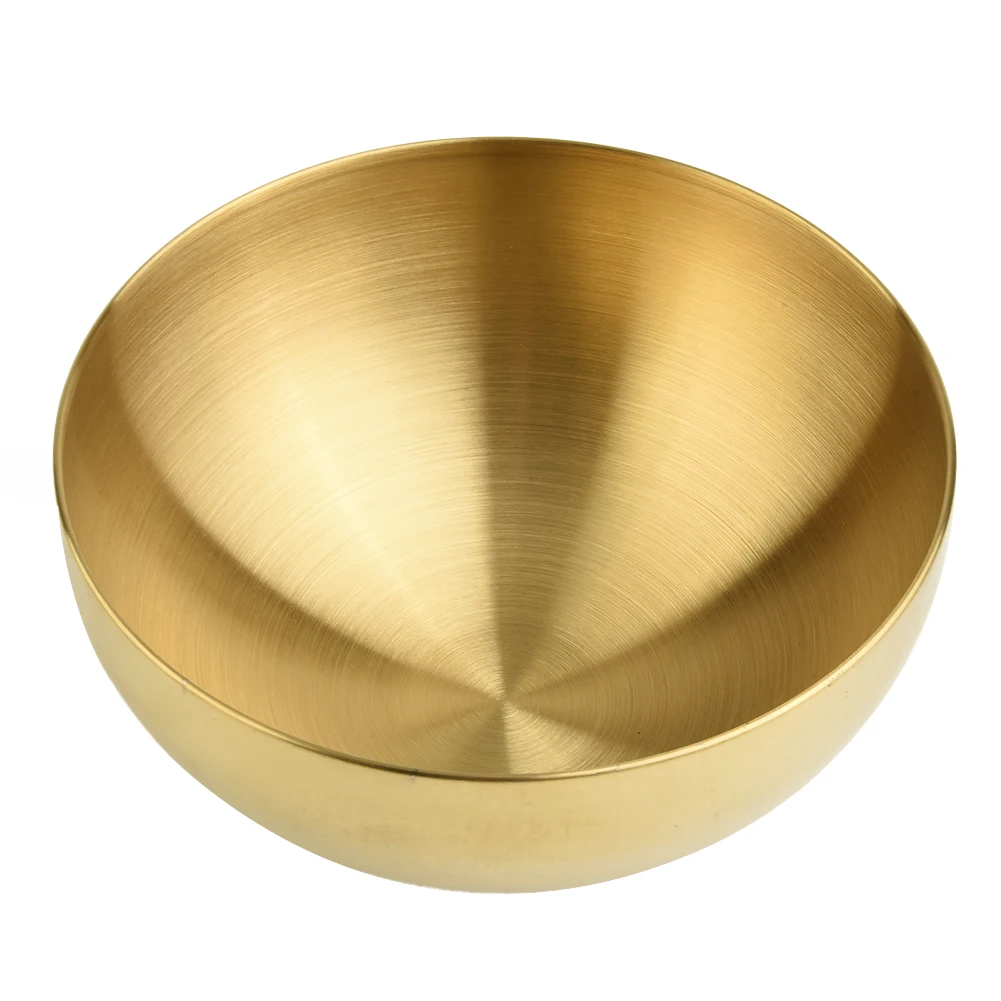 Heat Insulated Stainless Steel Rice Soup Bowl with 304 Double Wall Structure for Salad Mixing Scratch Resistant Rust Proof