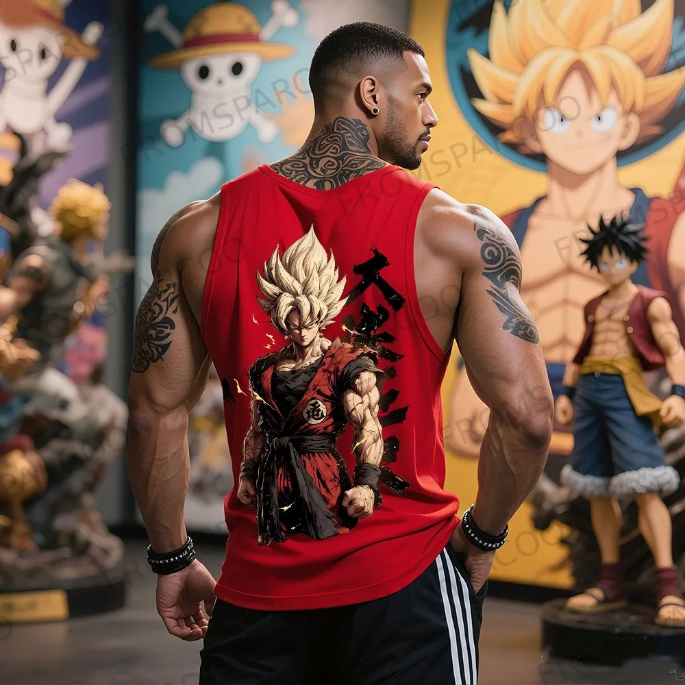 Canotta Uomo Black Son Goku Vintage – Tank Top In Cotone, Taglie S A 5XL, Regalo Perfetto - copertina