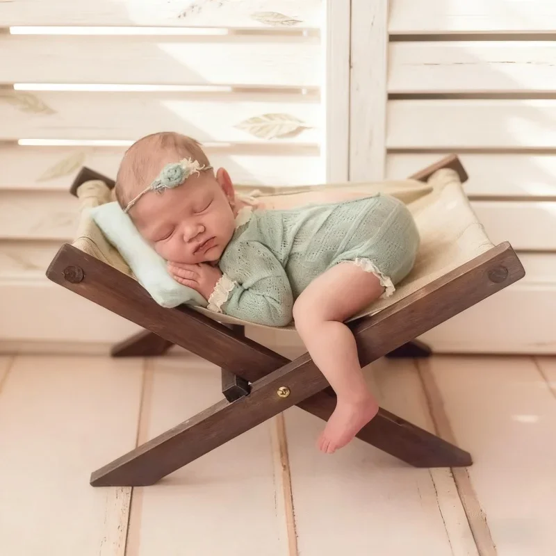 

Colorful Retro Beach Deck Chair Foldable Recliner Multifunctional Sofa Ideal Newborn Baby Photography Props Photo Studio Shoots