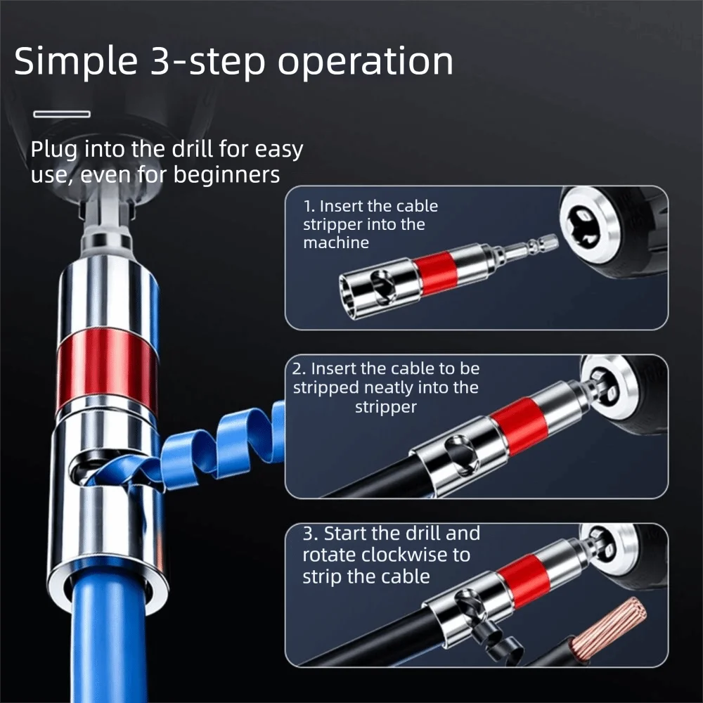 Hexagonal Shank Wire Stripping Tool Stable Structure Multiple Length Options Wire Stripping Accessory